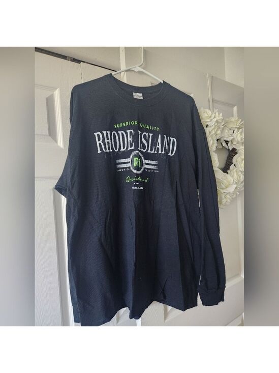 unbranded Other - NWT Rhode Island L/S Cotton Shadow Text T-Shirt sz XL